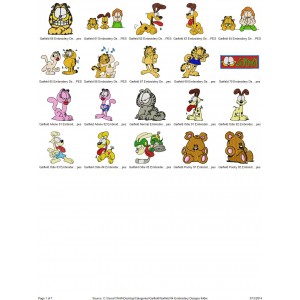 Package 20 Garfield 04 Embroidery Designs